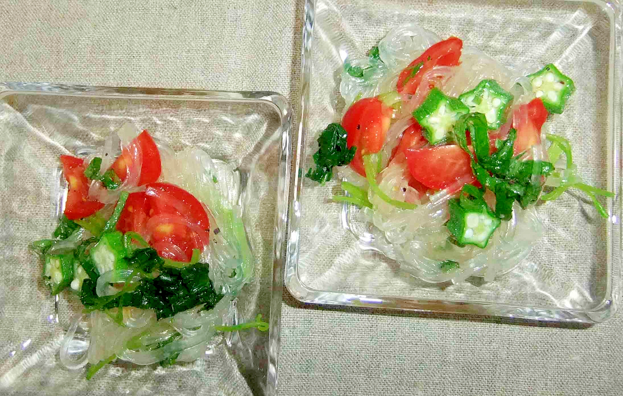 春雨と夏野菜のドレッシング和え