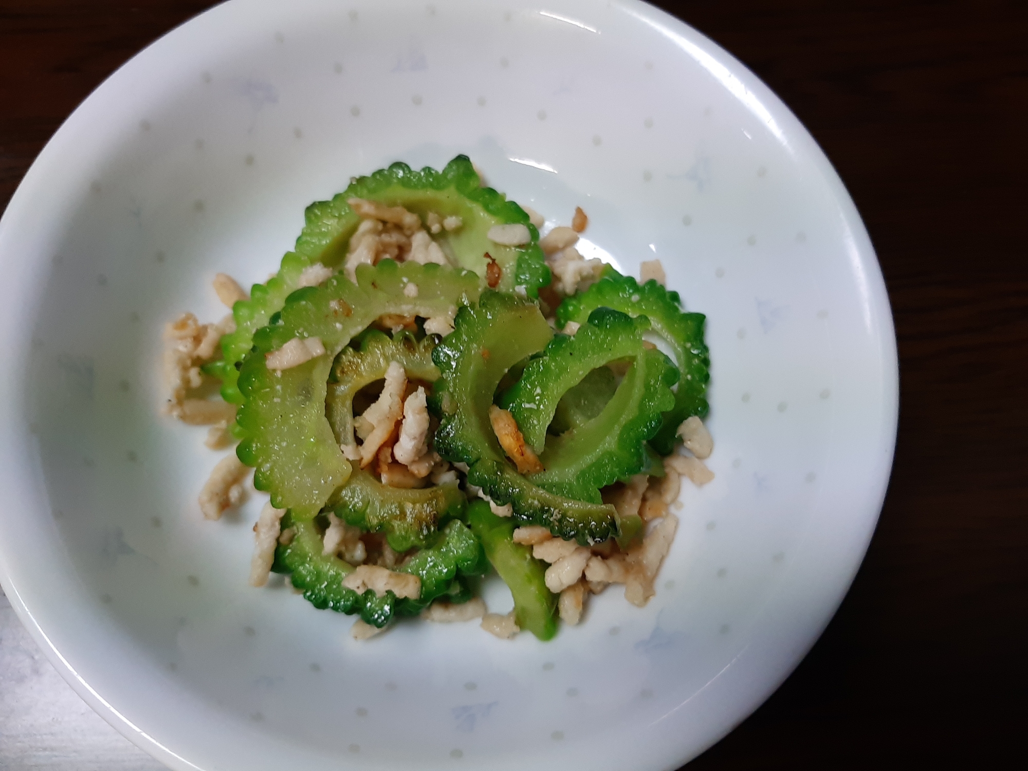 お弁当に ゴーヤと鶏ひき肉の炒め