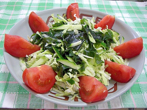 ワカメ入り野菜サラダ