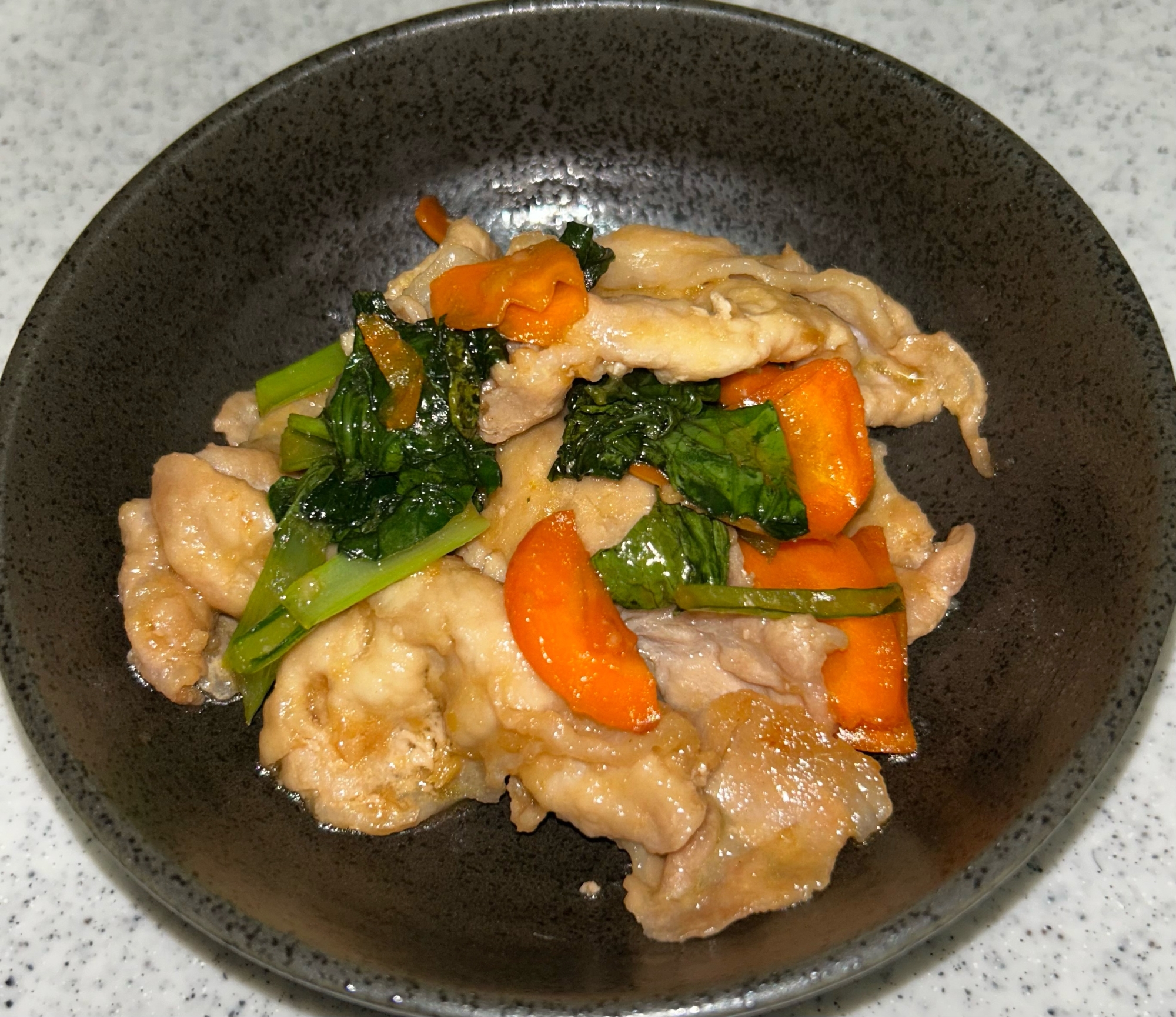 豚ロースと人参小松菜のしょうが焼き♬