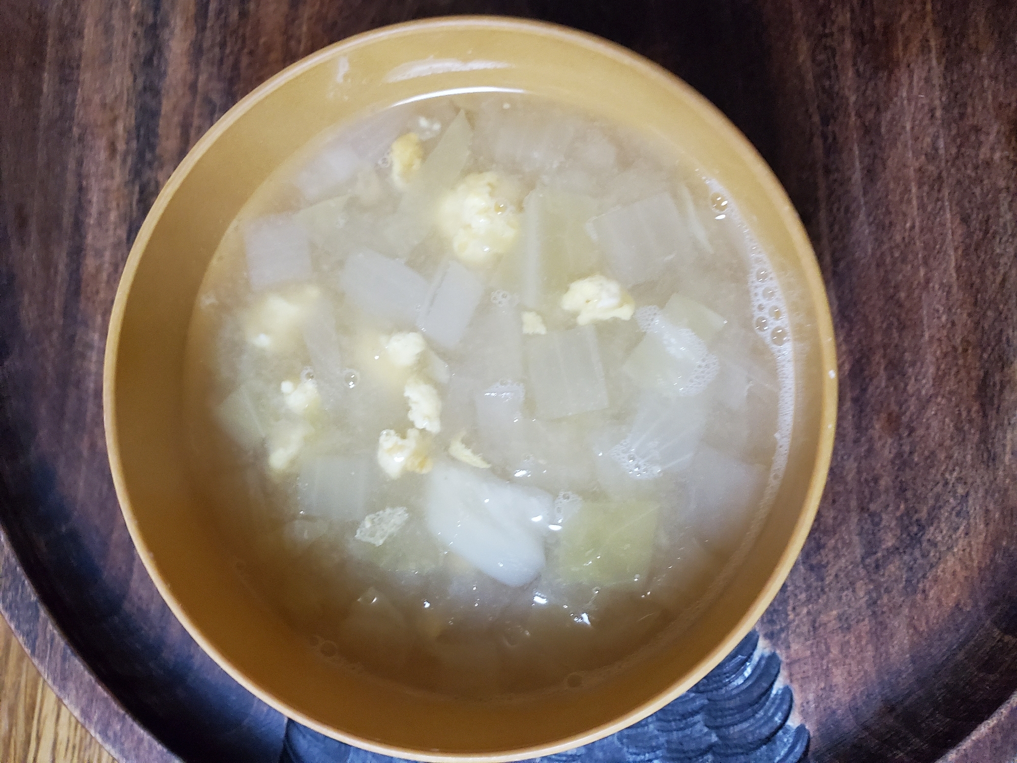 炒り卵とキャベツと玉ねぎのスープ