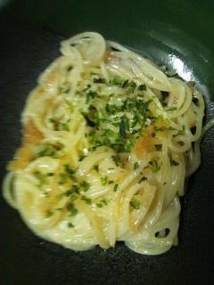 おつまみにピッタリ☆青海苔チーズパスタ♪