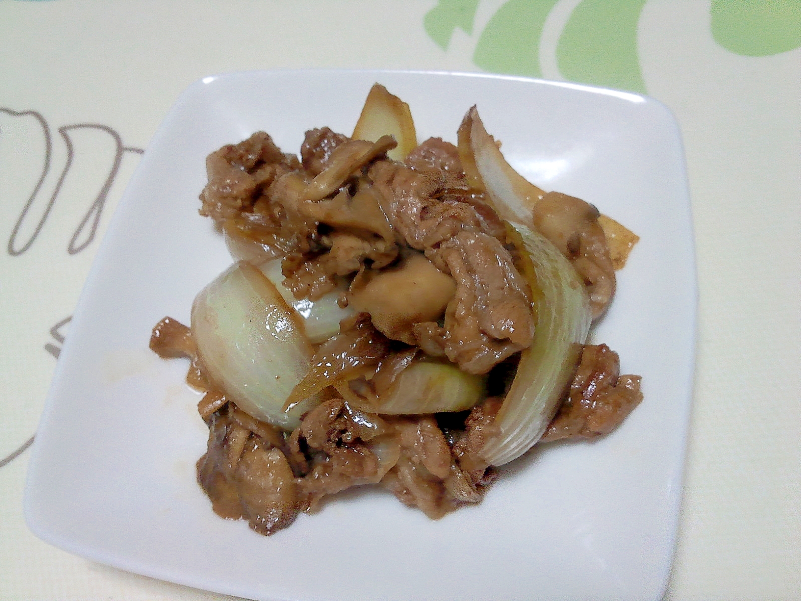 豚肉と舞茸と玉ねぎのバルサミコ炒め＋＋