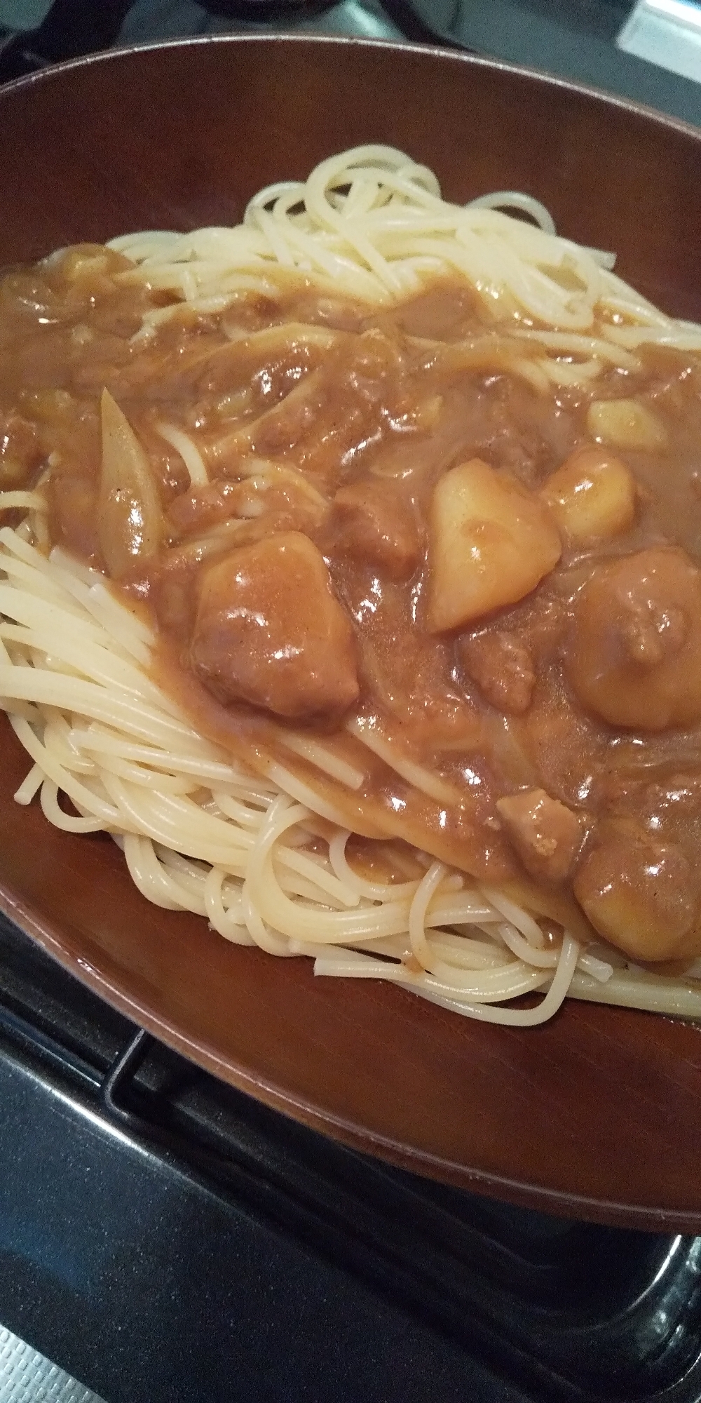 余ったカレーを和風に早替え！カレーパスタ