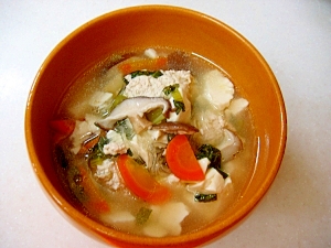 ＊鶏団子と野菜の春雨中華スープ＊