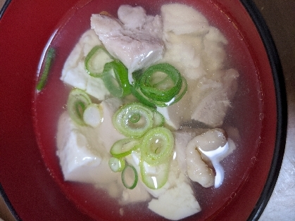 鶏と豆腐のお吸い物