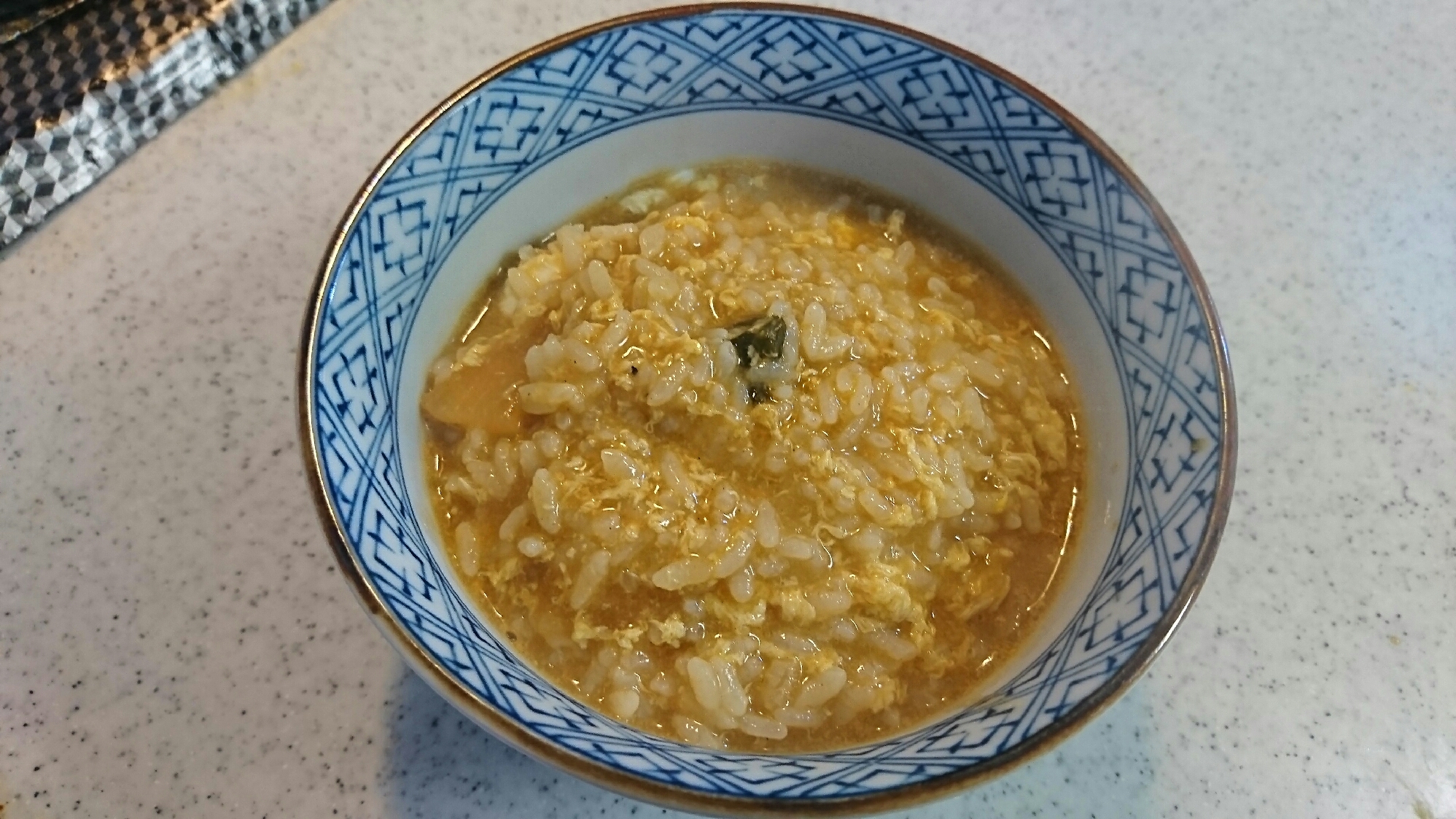 スープ餃子の残りで雑炊