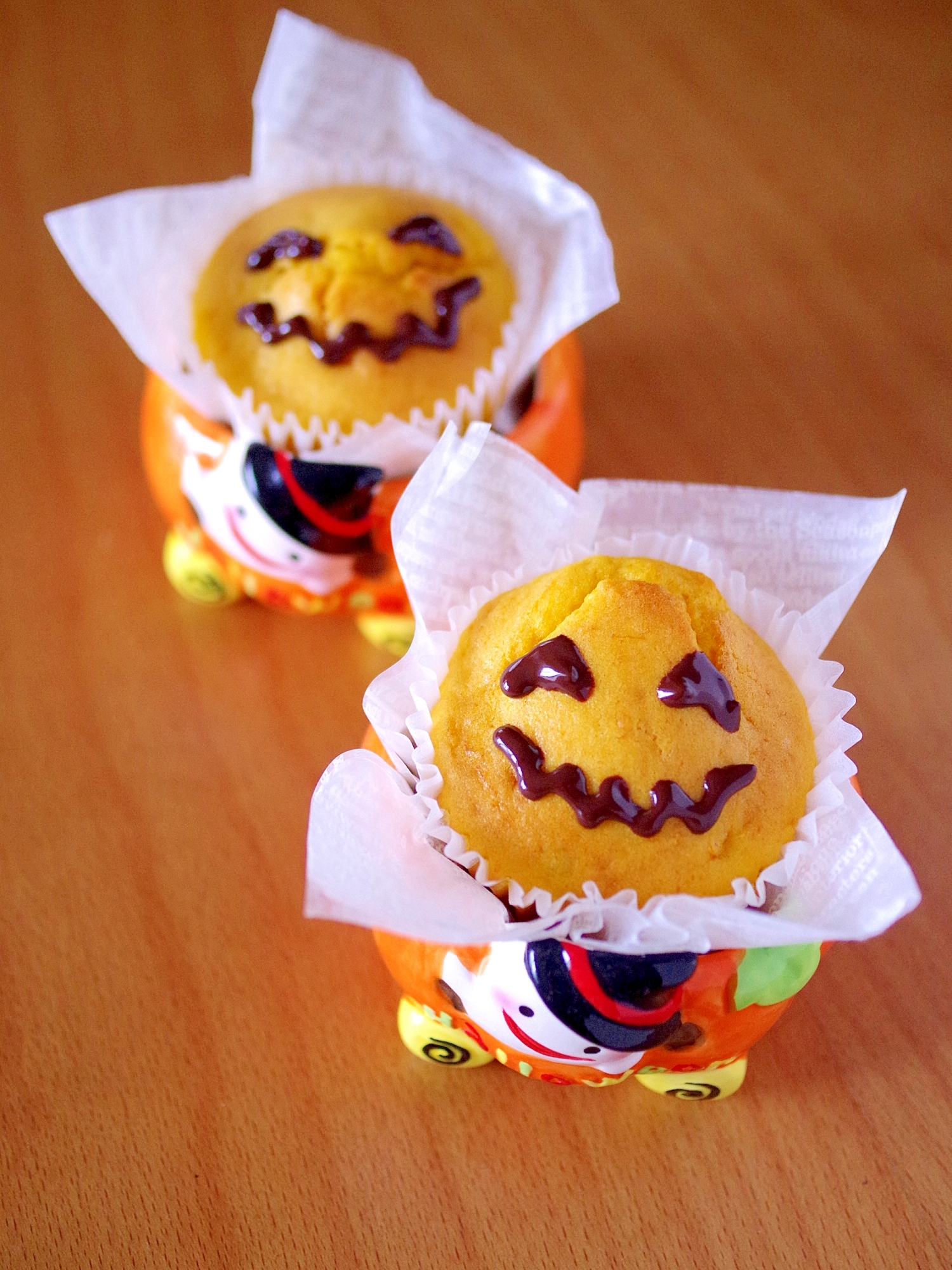 かぼちゃの豆乳カップケーキ☆HMで簡単ハロウィン