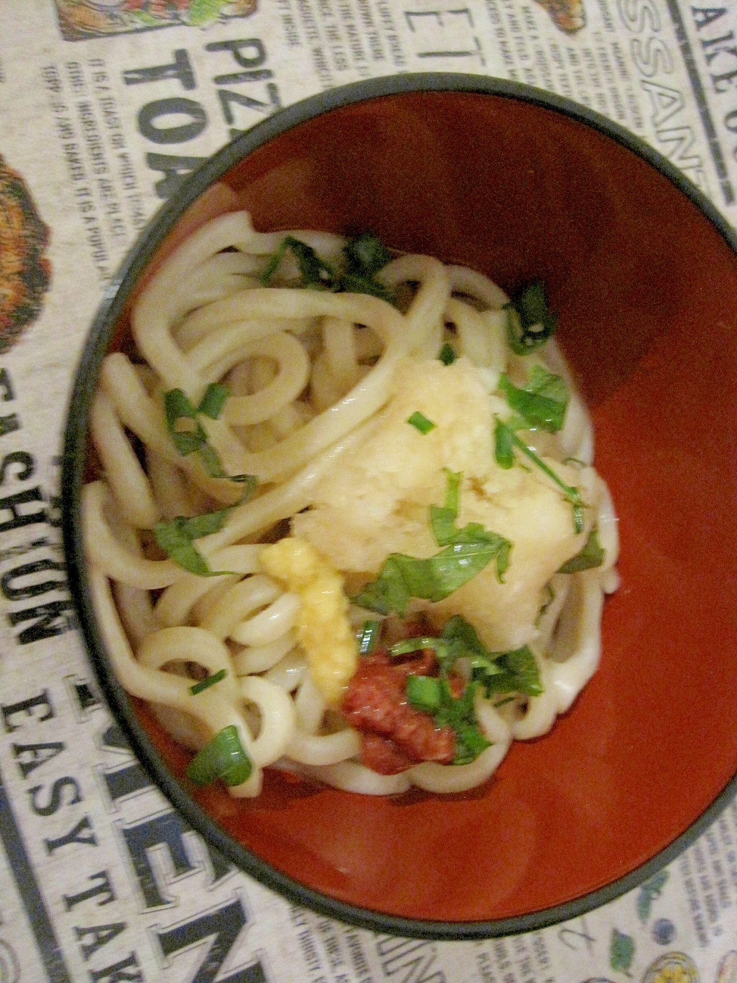 大根おろしとしょうがのさっぱり梅うどん