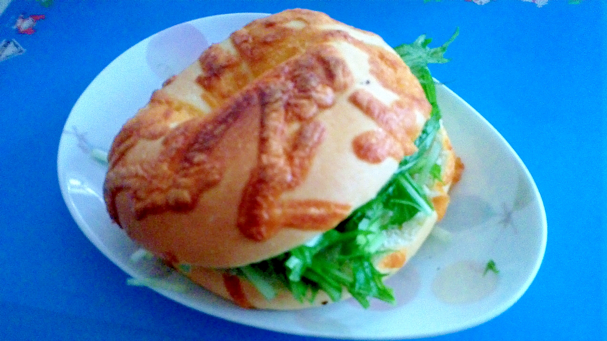 チーズベーグル水菜サンド