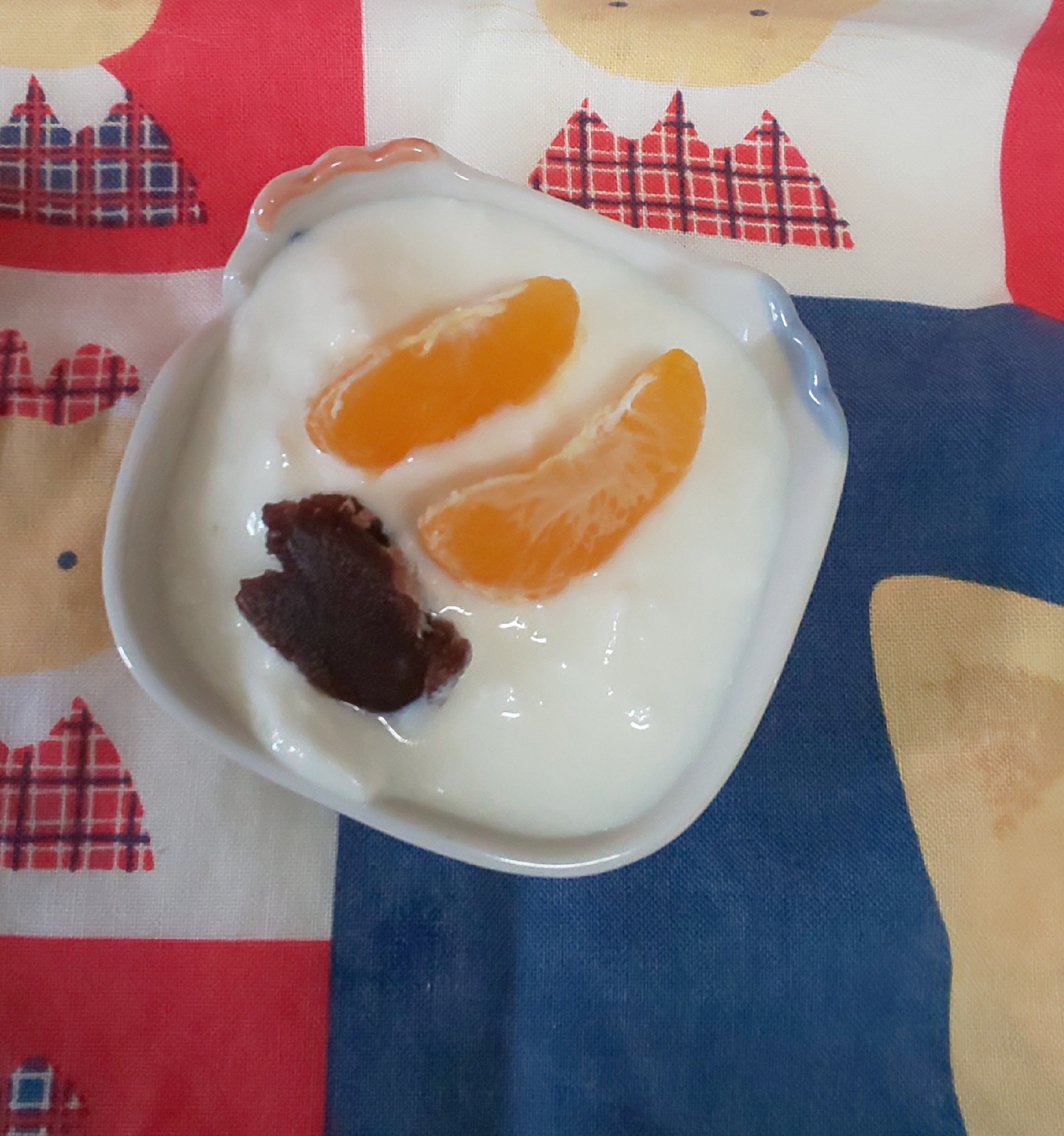 おもてなしデザート✨みかんのチーズあんこヨーグルト