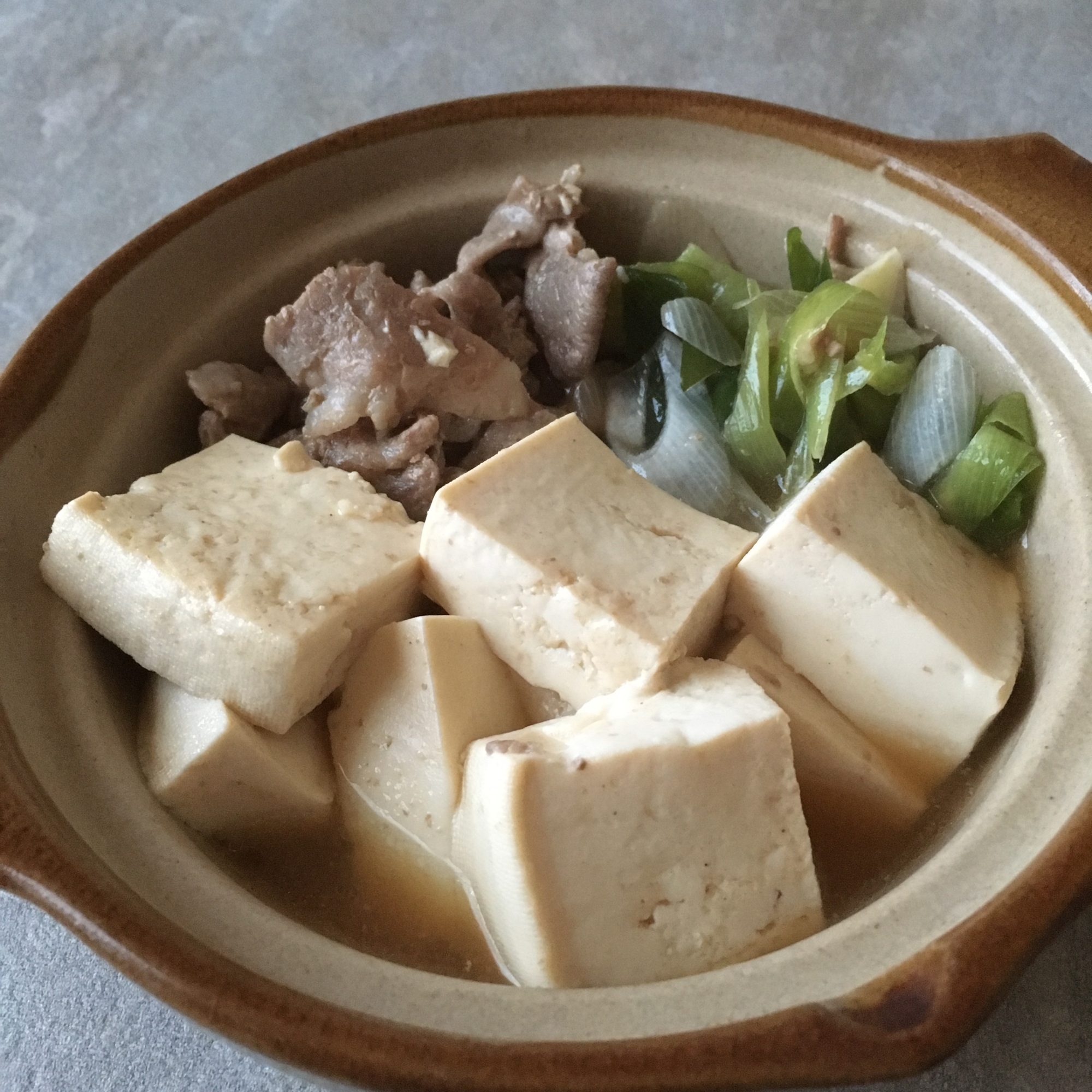 木綿豆腐と豚こま肉の甘辛煮♪