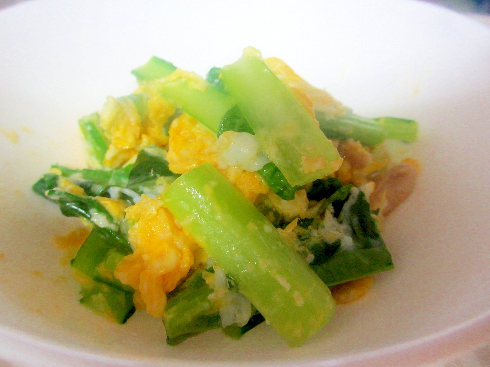 小松菜とツナの卵マヨ炒め