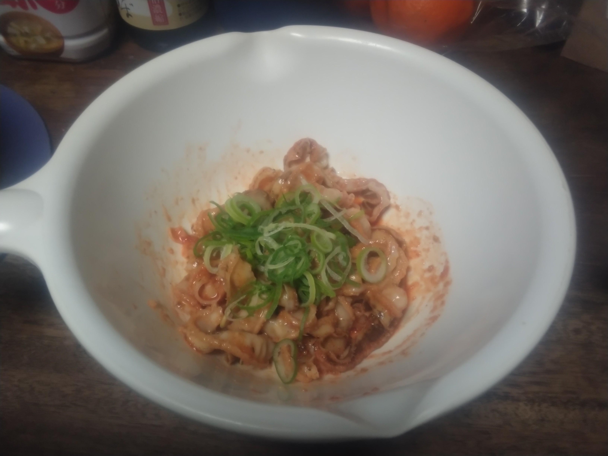 ほたての貝ひものユッケ