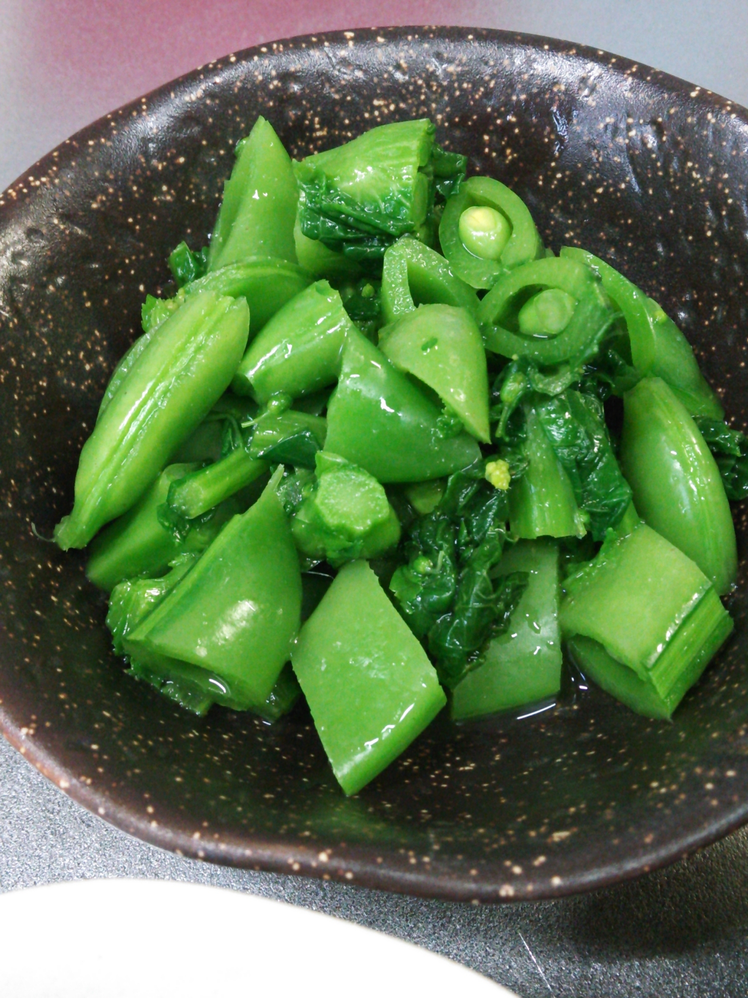 大人の春の味 菜の花とスナップエンドウのおひたし