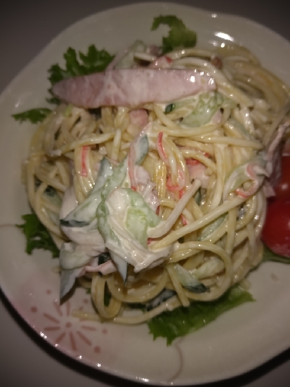 カニカマ使ってお手軽スパサラ♪