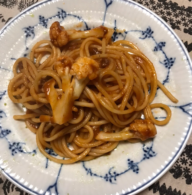 カリフラワーミートソースパスタ