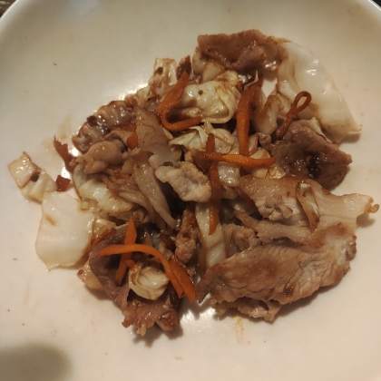 豚肉とキャベツ人参炒め