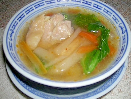 菜花の中華風スープ