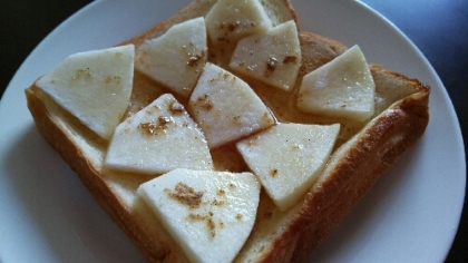 朝食に作りました。りんごの食感が良い感じになってました。きな粉を使うことで優しい風味になってて美味しかったです。
