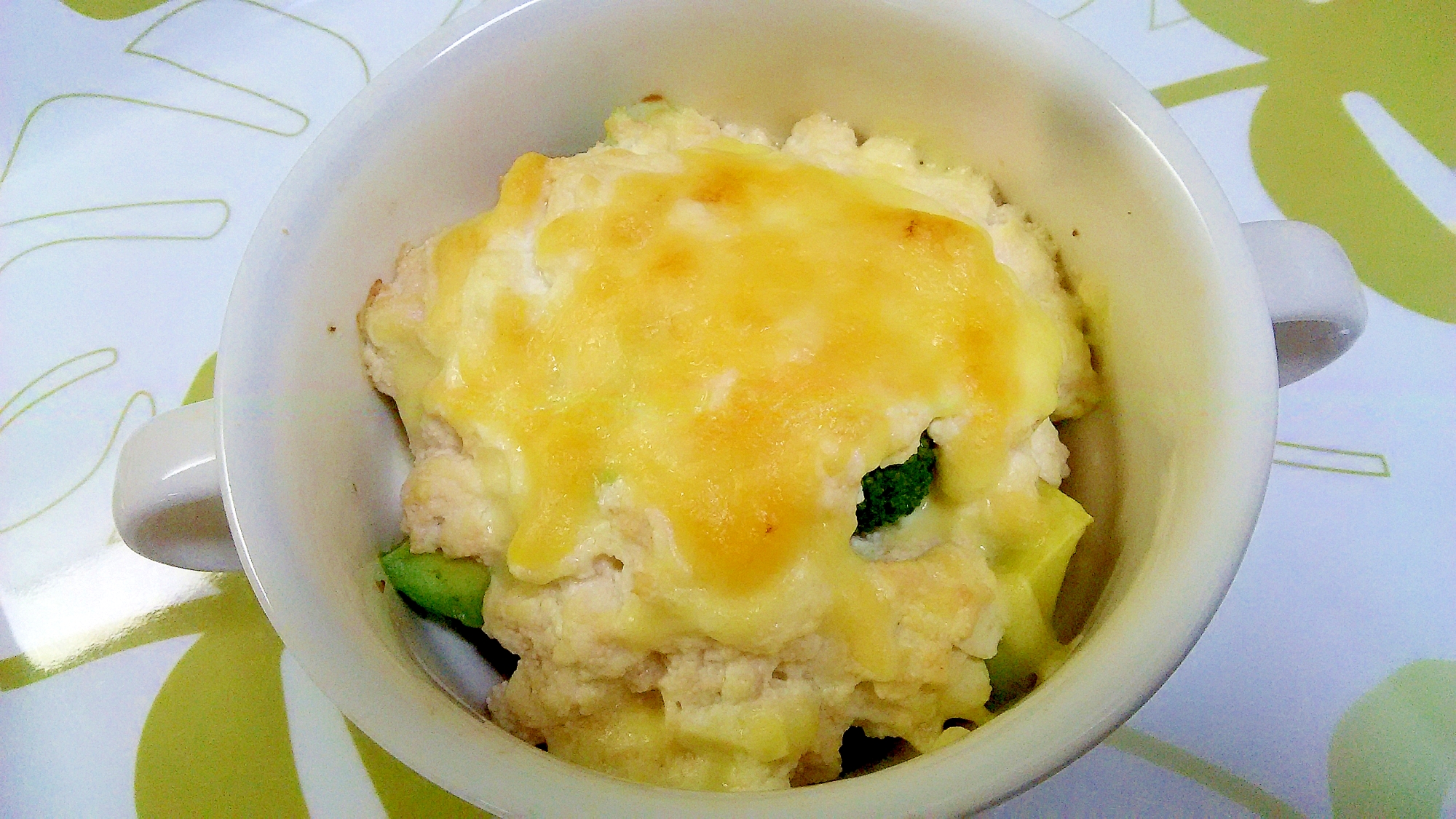 アボカドとブロッコリーの明太豆腐ソース焼き++