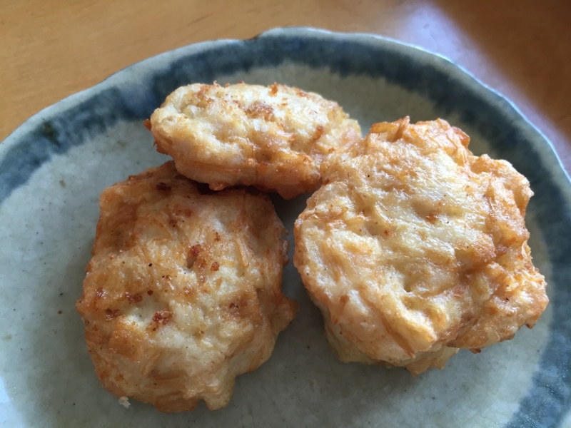 エノキとひき肉の揚げ焼き