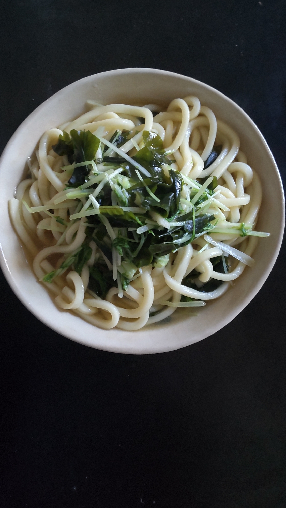 わかめ水菜うどん