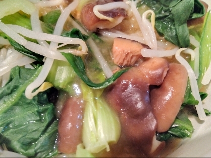 豚肉とチンゲン菜と椎茸のオイスターソース炒め
