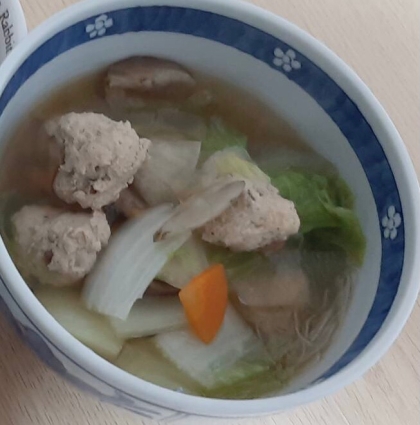 簡単レシピ　スープレシピ　鶏団子スープ