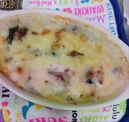 ♦️豆腐と長芋のソースで☆ほうれん草グラタン