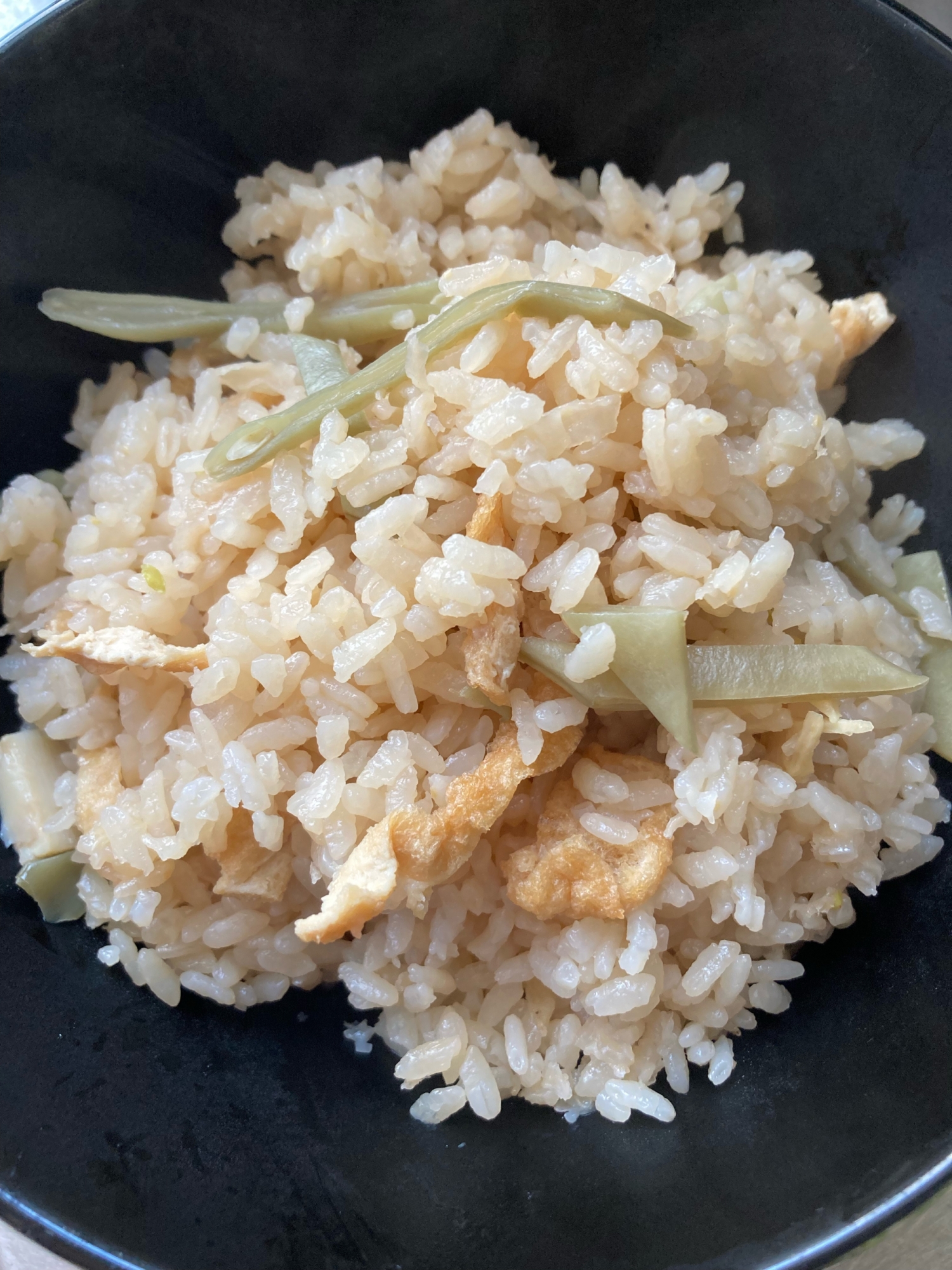 モロッコインゲンと筍の炊き込みご飯