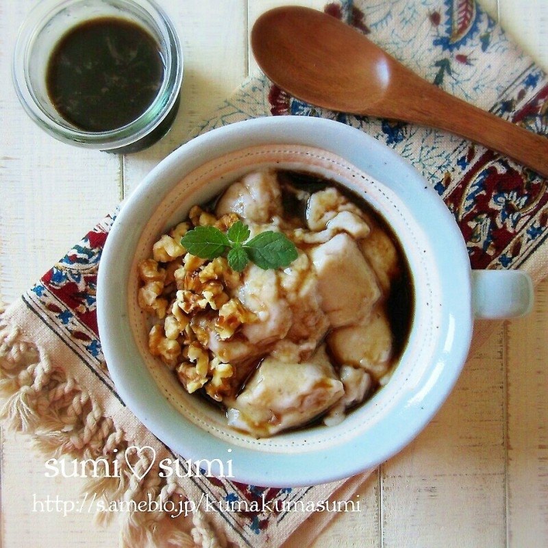 台湾スイーツ・バナナの豆花(トウファ)