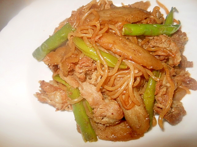 圧力鍋で☆牛蒡・糸蒟蒻・豚小間肉煮☆