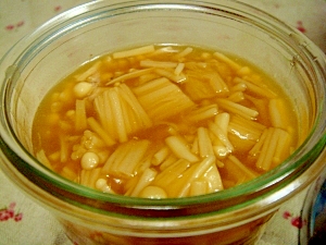 めんつゆで♪3分で完成なめたけ(ごま風味)