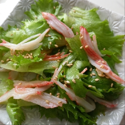 包丁不要♡揉むだけ簡単♡レタスとカニカマのサラダ