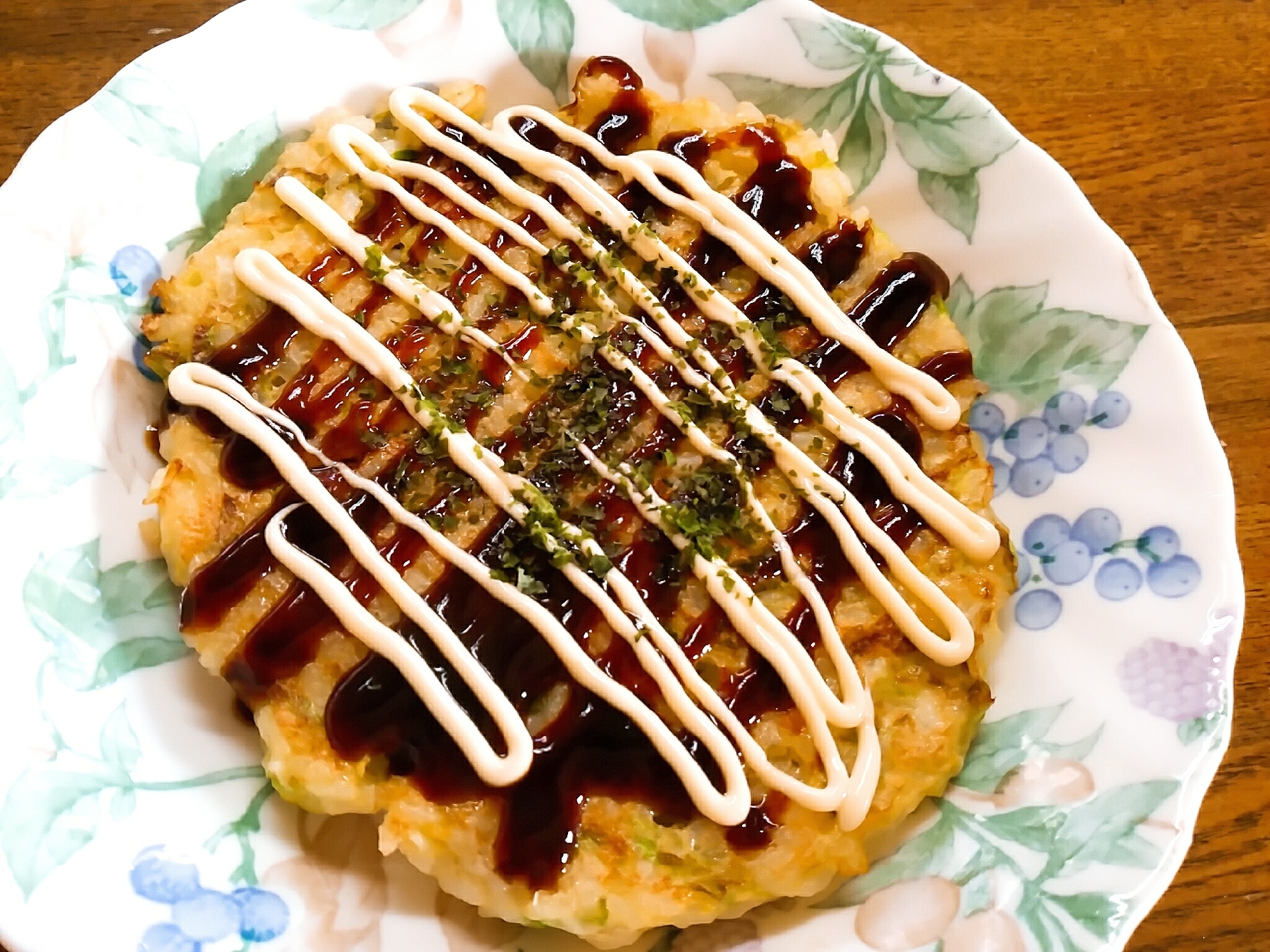 白菜とご飯のお好み焼き