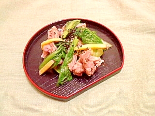 豚小間と小松菜の炒め物