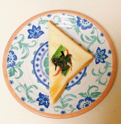 アスパラと小松菜のトースト