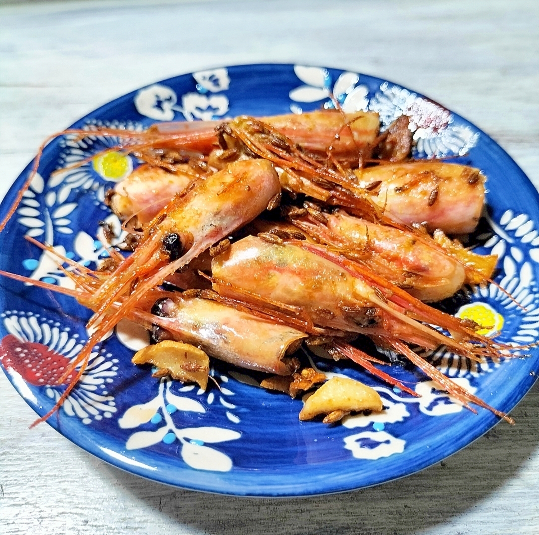 丸ごと食べれる❢甘海老のお頭のクミン焼き