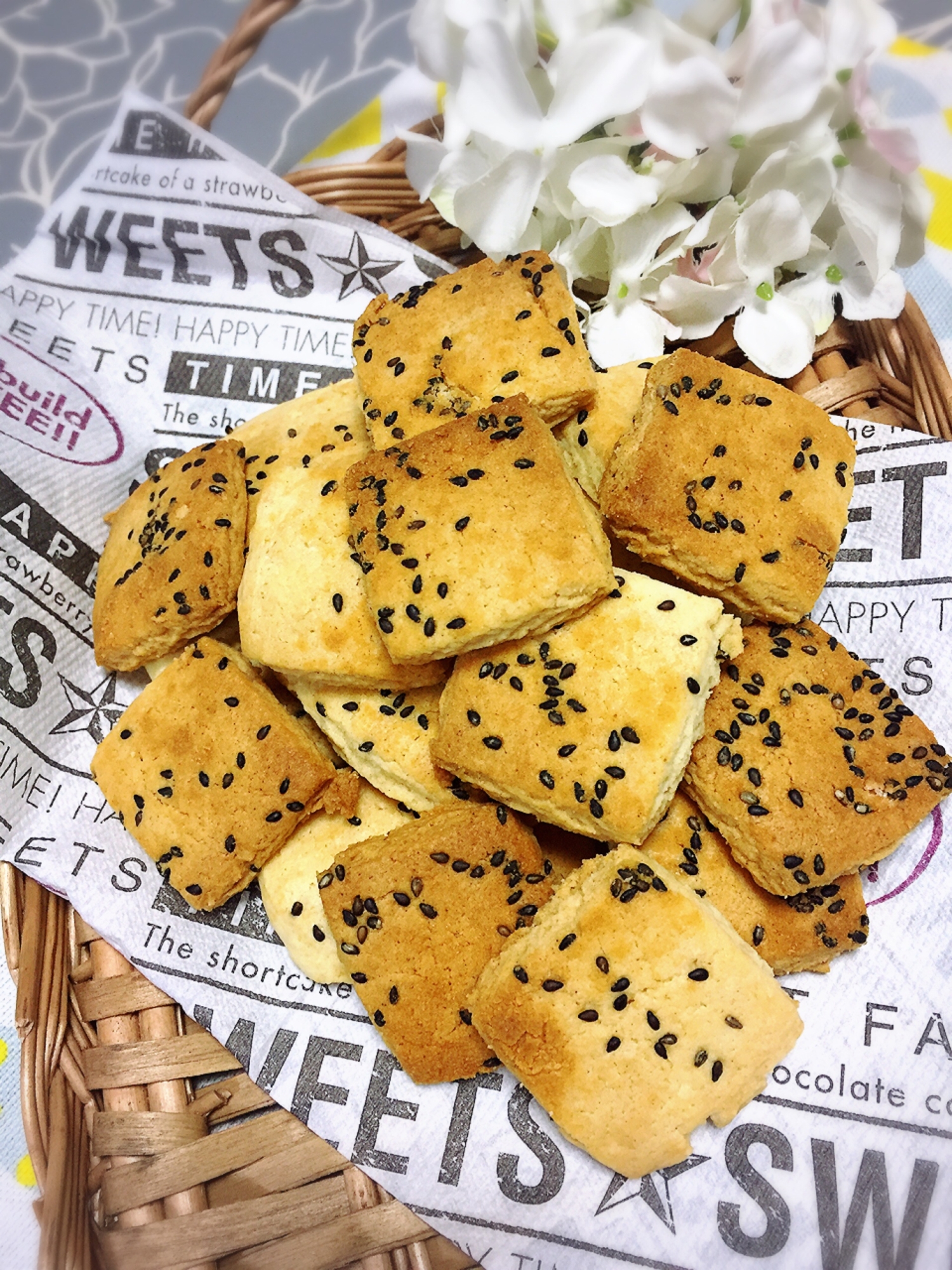 簡単ヘルシー☆HMで♡黒ごまと豆乳クッキー♡