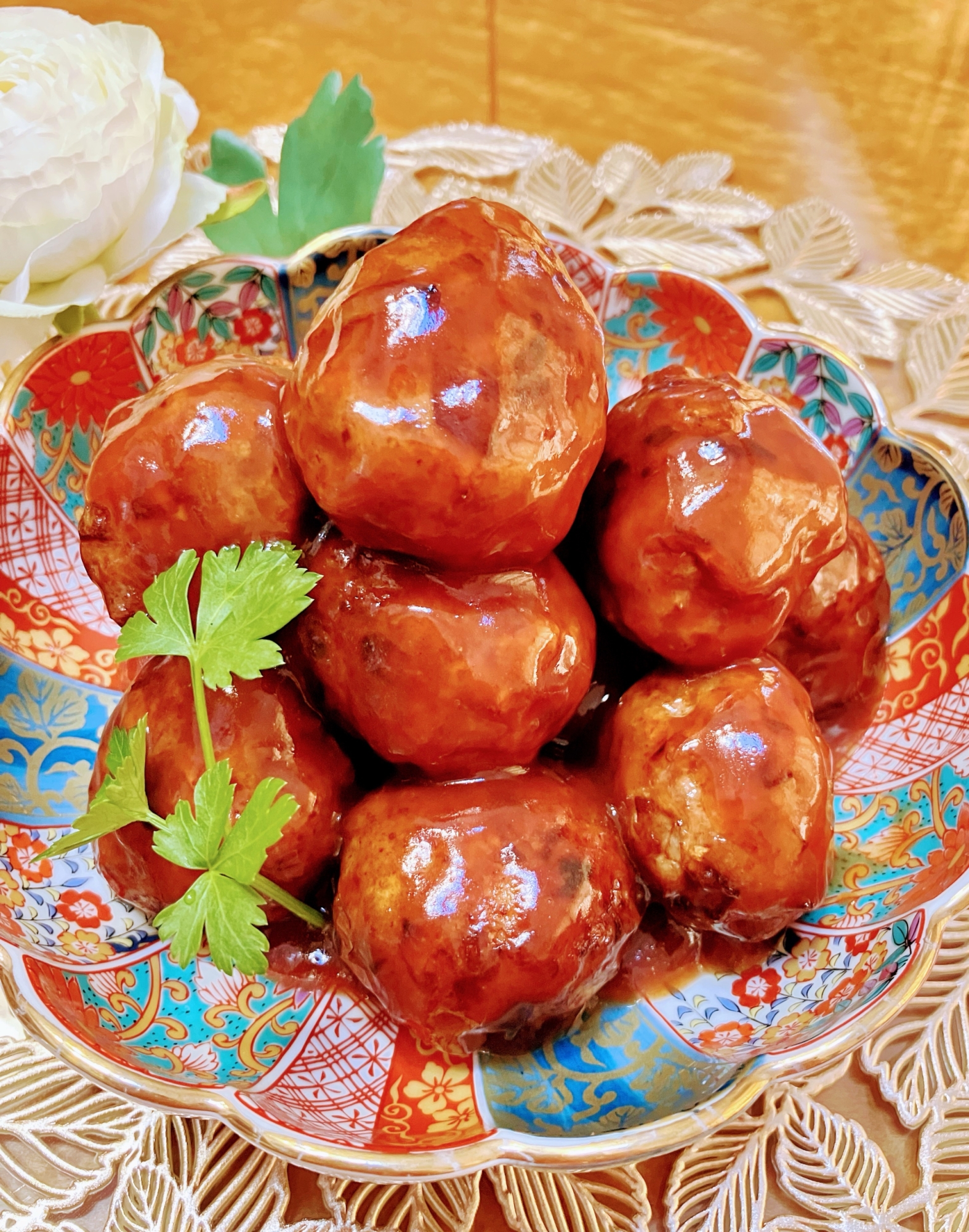 美味しい❣️〜黒酢たれの肉団子〜