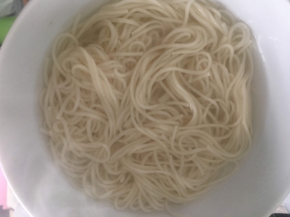 夏の余った素麺でにゅうめん