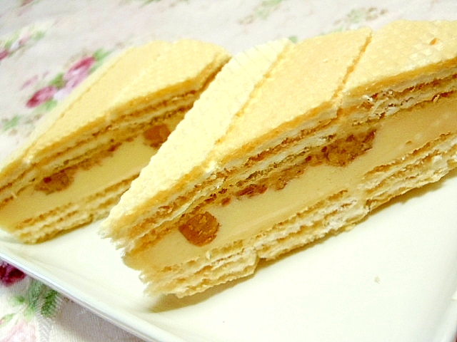 簡単 ウエハースと甘栗とkiriのアイスサンド レシピ 作り方 By 小太郎1212 楽天レシピ