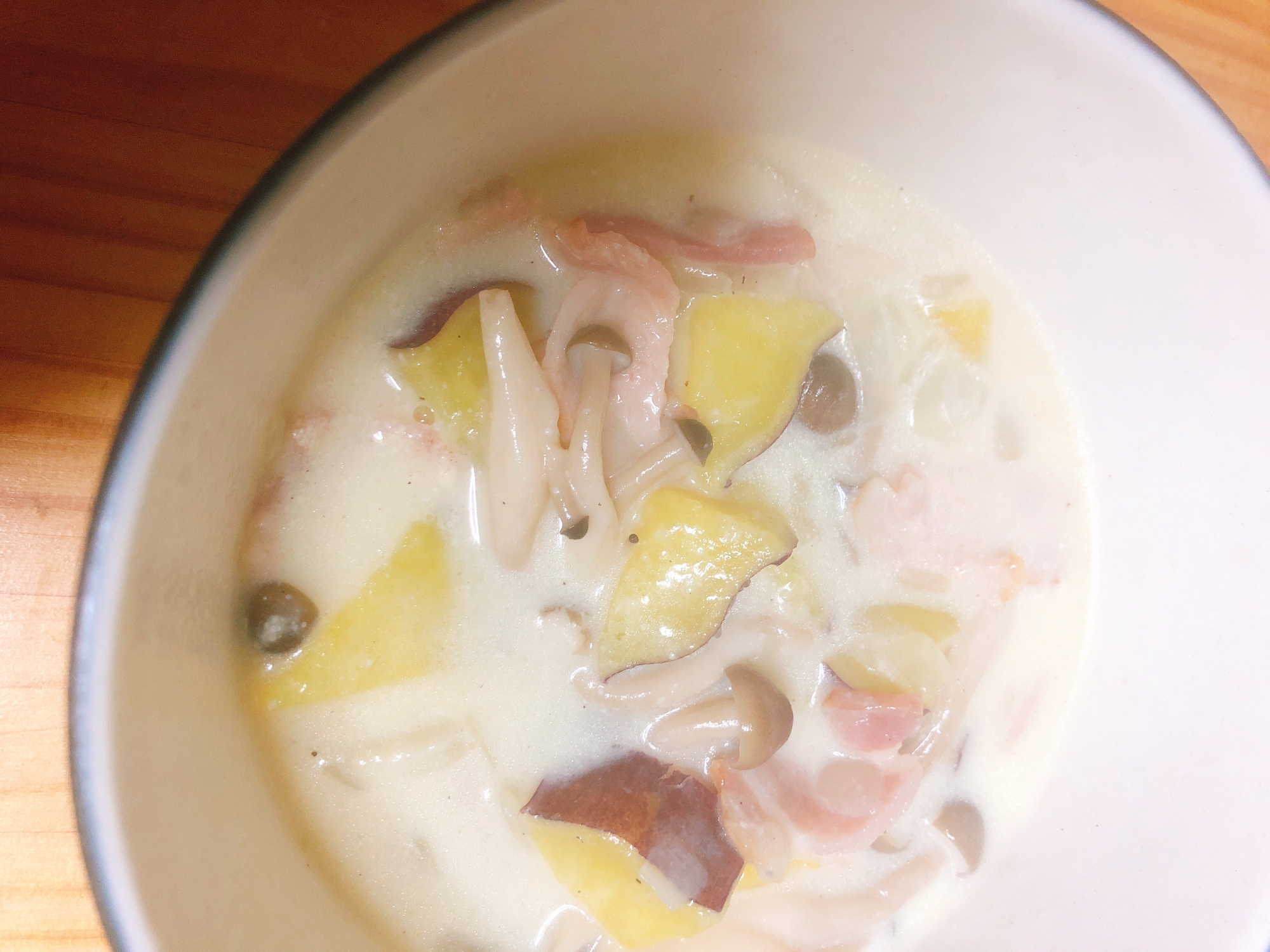 ほっこり簡単♪サツマイモの豆乳チャウダー
