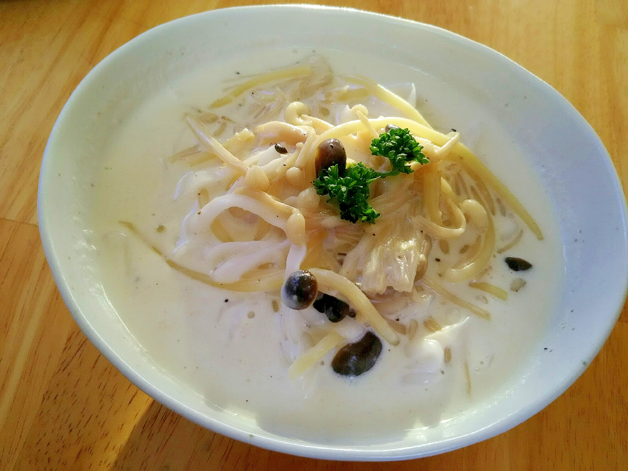 きのこのクリームうどん(糖質オフ麺)