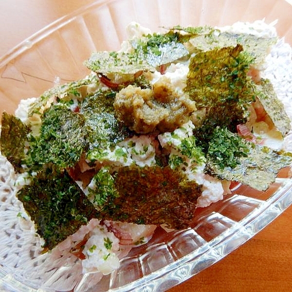 男の手料理５分！崩し豆腐♪（茗荷、海苔２種ほか）