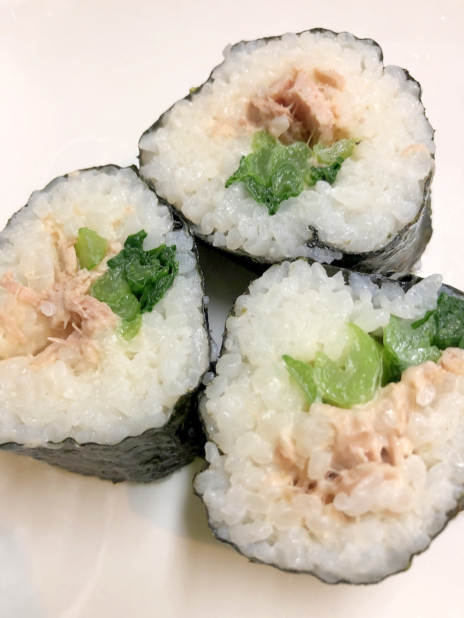 小松菜とシーチキンの手巻き寿司