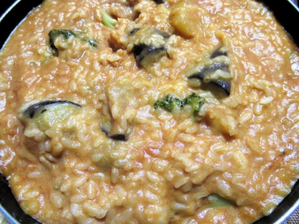 レンチンで簡単！豆乳ケチャップチーズリゾット