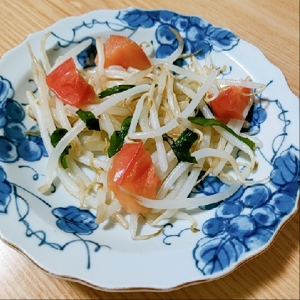 プチトマトもやしニラのごま油炒め