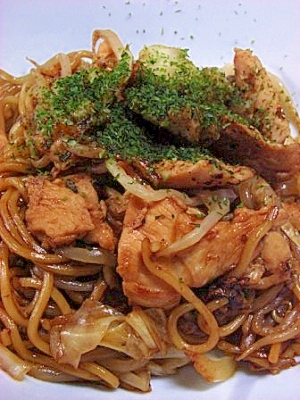 福岡県　鶏むね肉のソース焼きそば